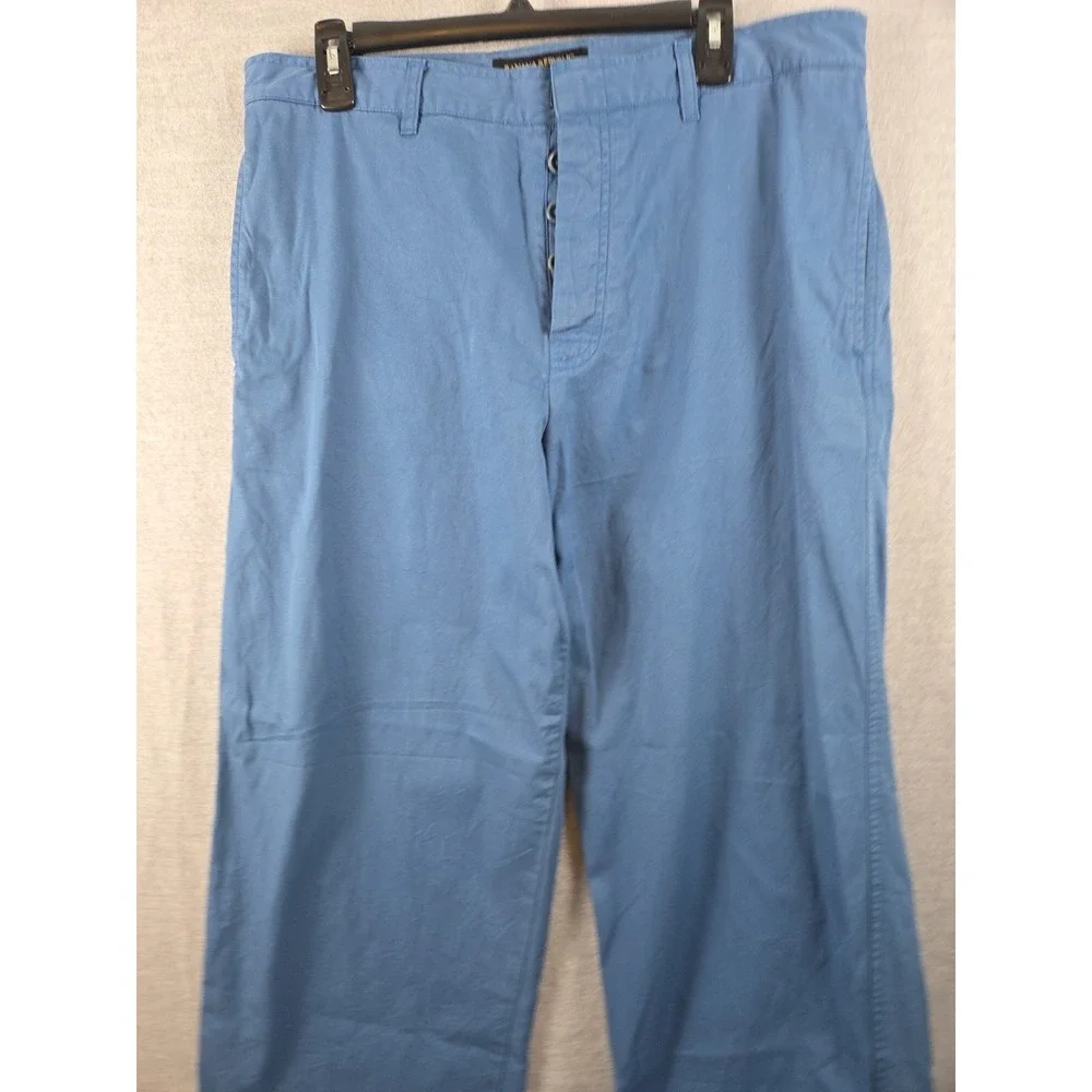 Banana Republic‎ Vintage 2001 Chino Pants 36x30 Royal Blue Wide Leg Button Fly